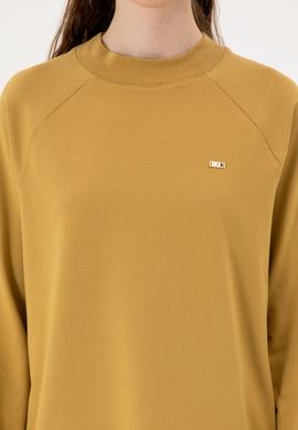 Kadın Camel Regular Bisiklet Yaka Basic Sweatshırt - 50313610061