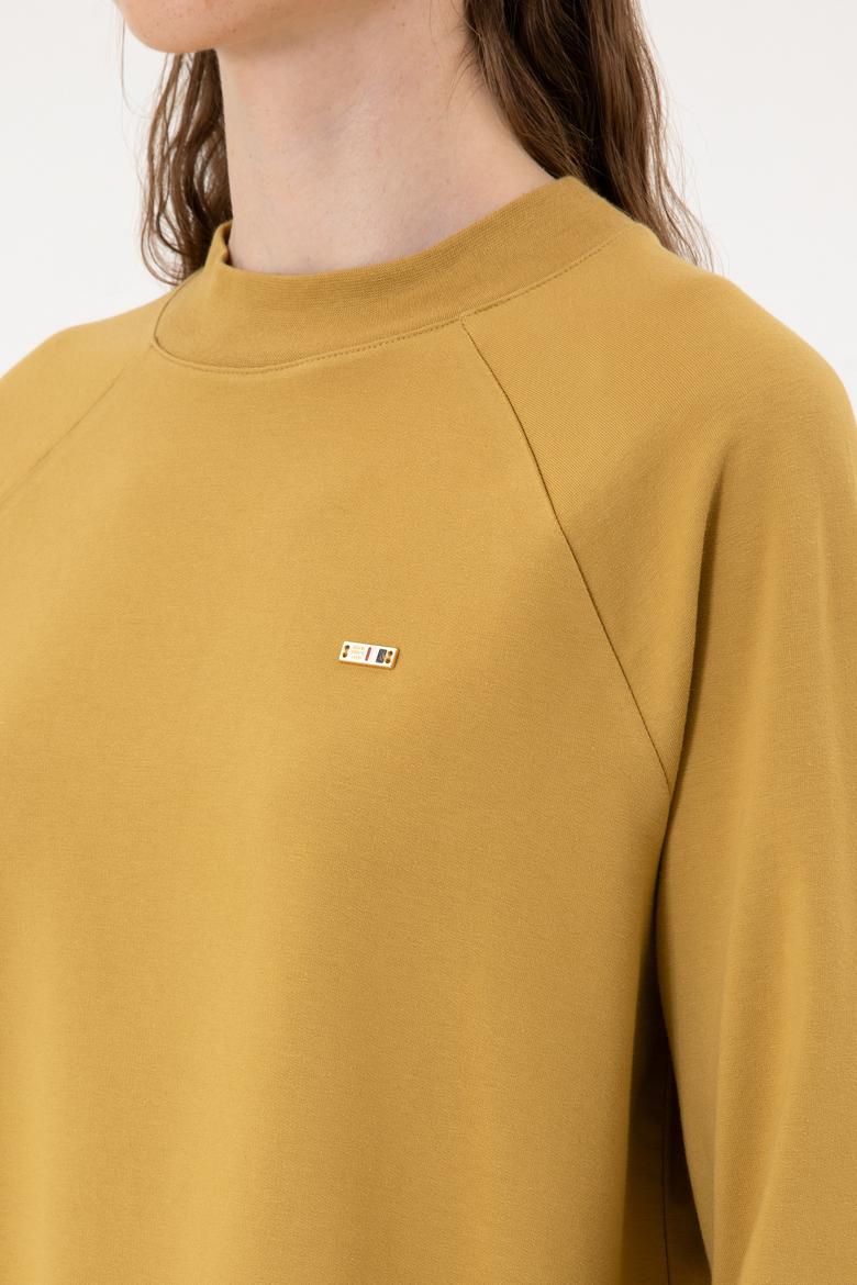 Kadın Camel Regular Bisiklet Yaka Basic Sweatshırt - 50313610061