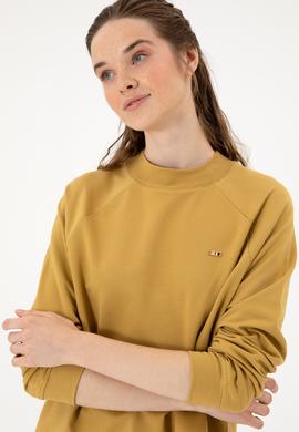 Kadın Camel Regular Bisiklet Yaka Basic Sweatshırt - 50313610061