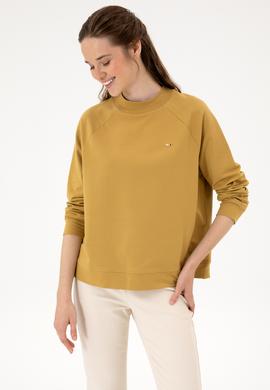Kadın Camel Regular Bisiklet Yaka Basic Sweatshırt - 50313610061