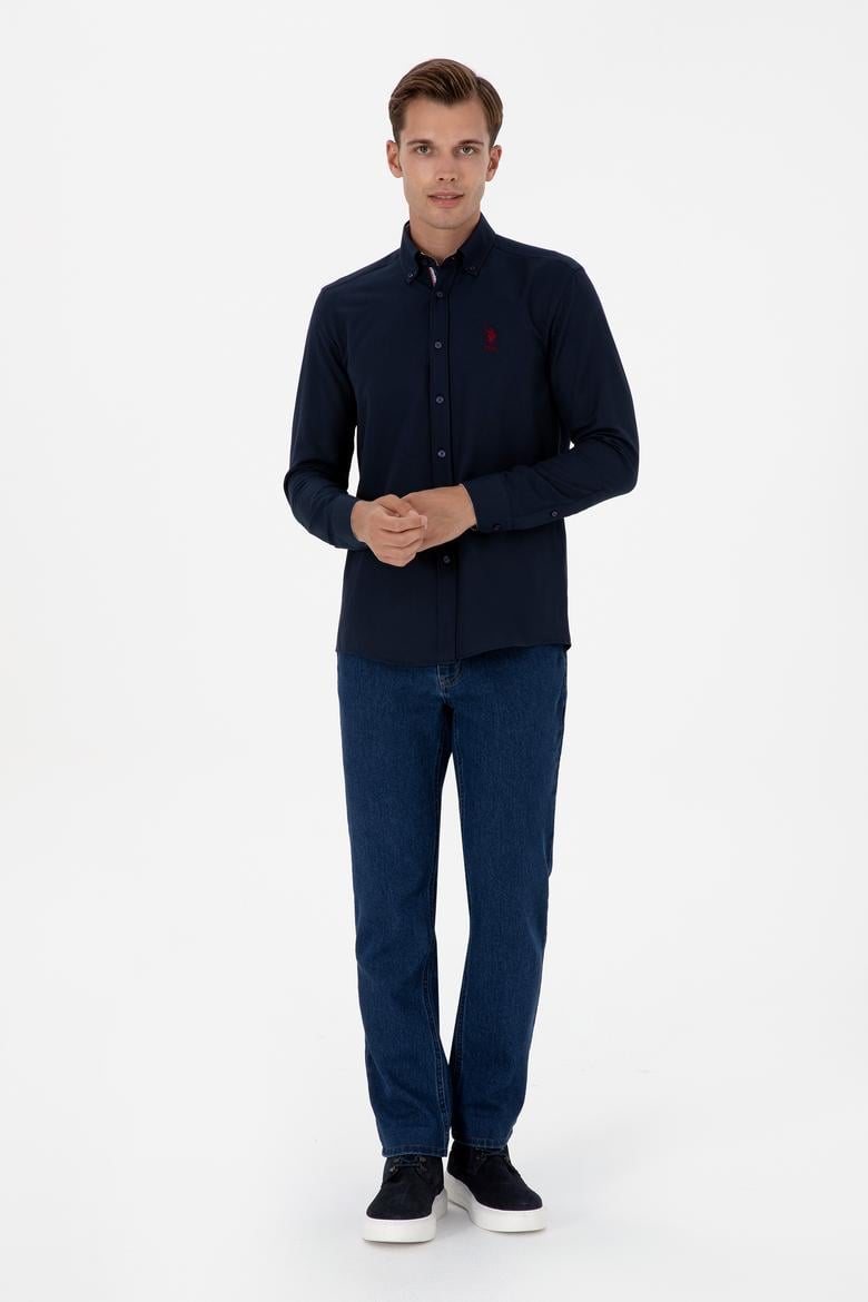 Erkek Lacivert Uzun Kollu Gömlek - 50317249006