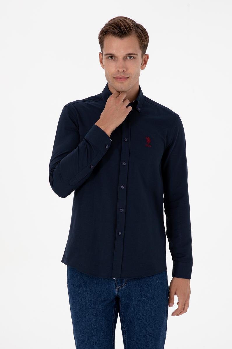 Erkek Lacivert Uzun Kollu Gömlek