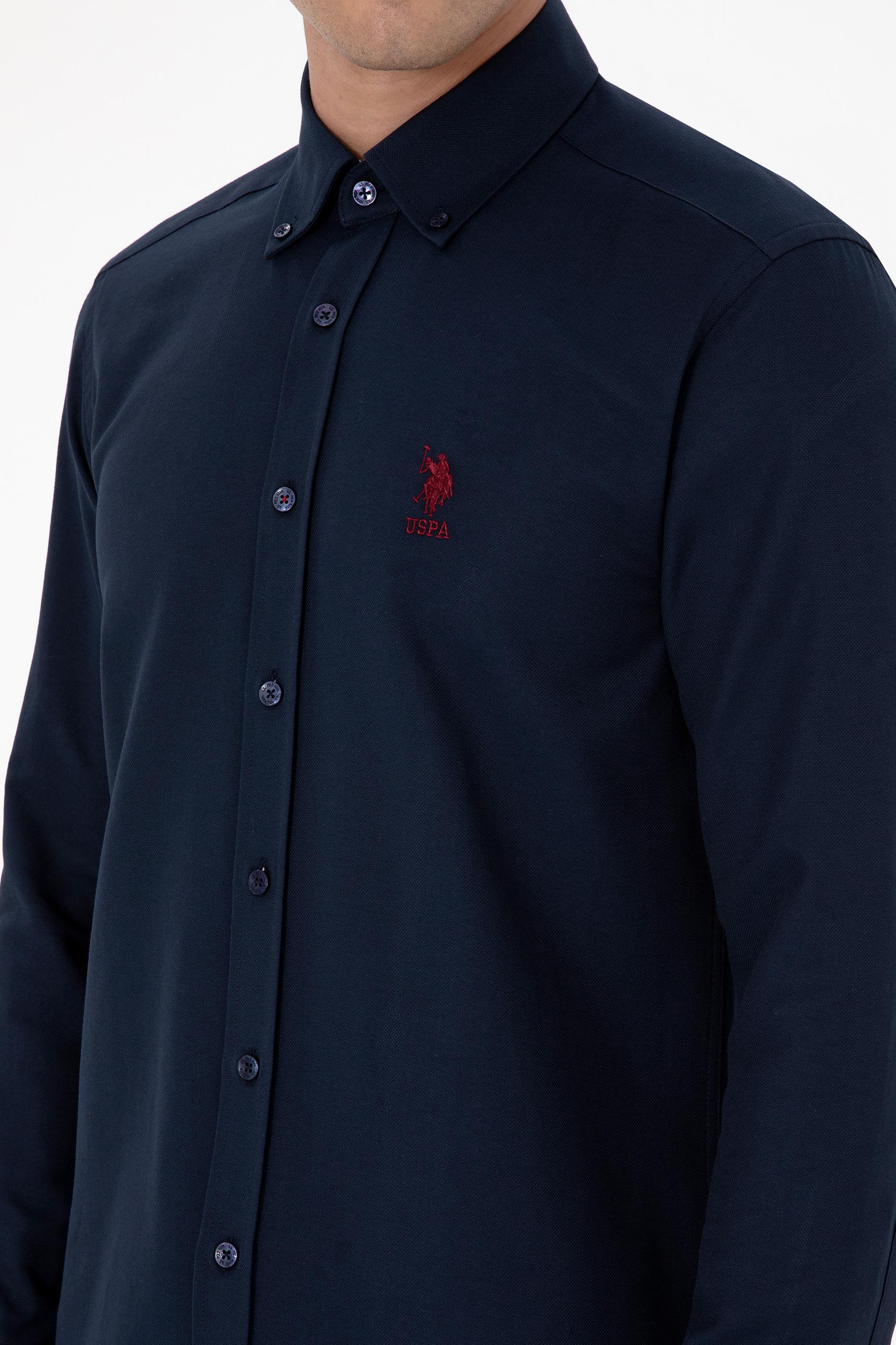 Erkek Lacivert Uzun Kollu Gömlek