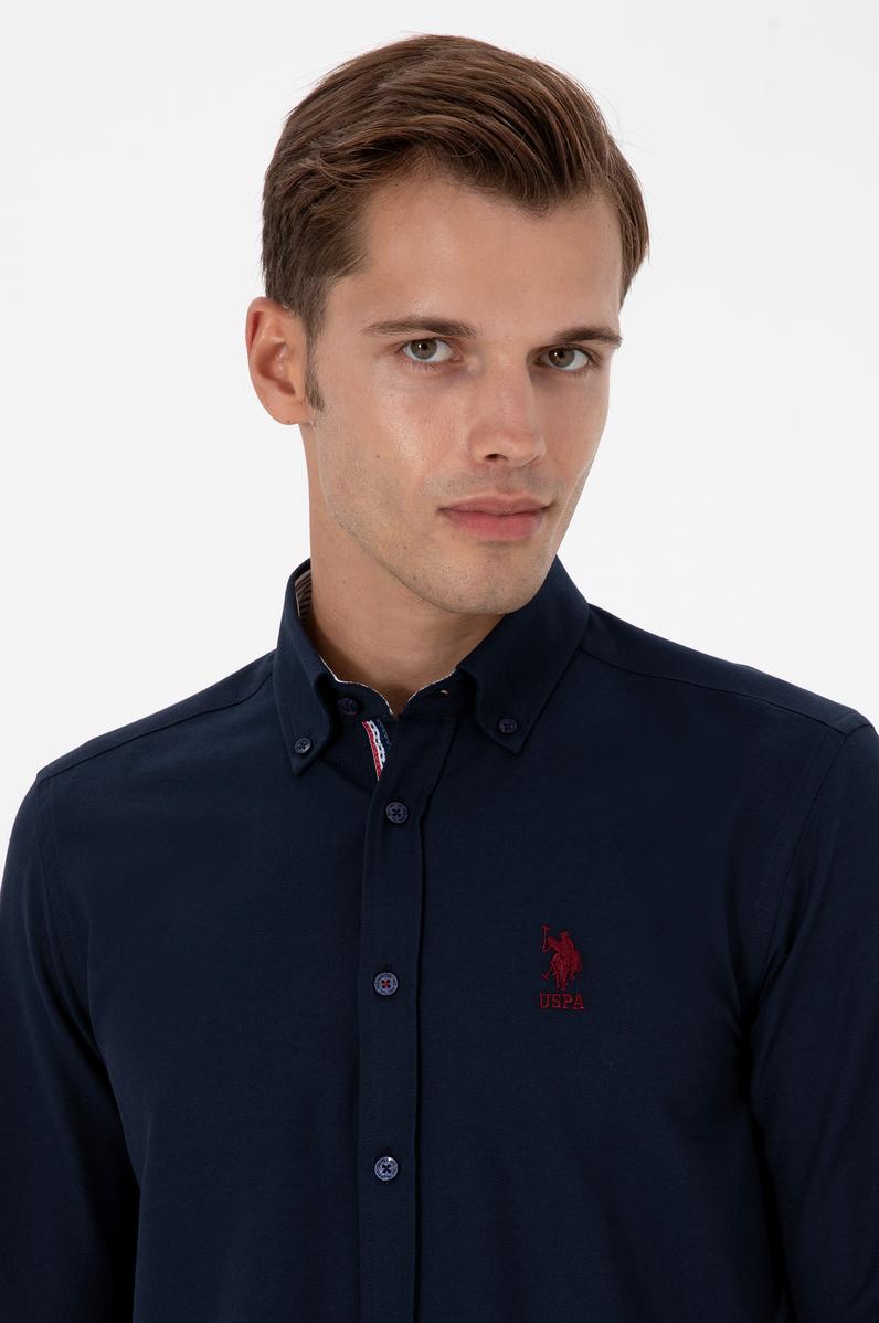 Erkek Lacivert Uzun Kollu Gömlek