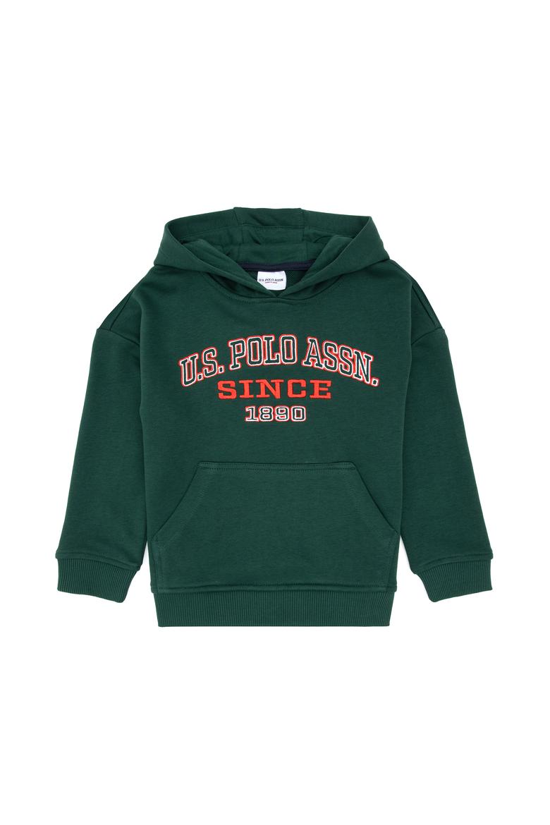 Erkek Çocuk Koyu Yeşil Kapüşonlu Sweatshirt - 50313842024