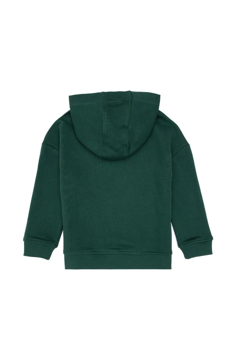 Erkek Çocuk Koyu Yeşil Kapüşonlu Sweatshirt - 50313842024