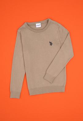 Erkek Çocuk Açık Haki Basic Kazak - 50315586044