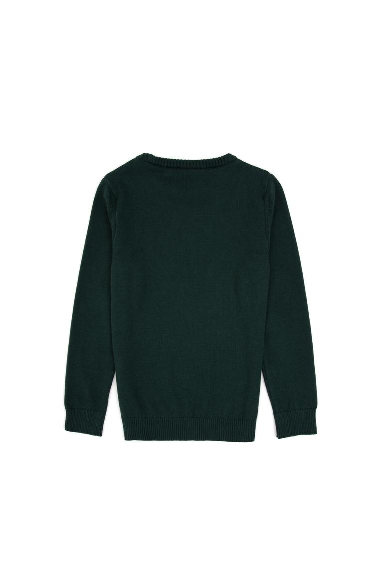 Erkek Çocuk Yeşil Bisiklet Yaka Basic Kazak - 50315586124