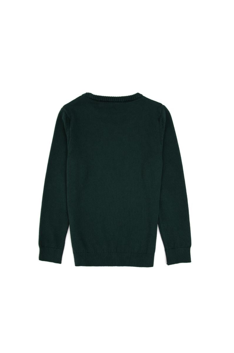 Erkek Çocuk Yeşil Bisiklet Yaka Basic Kazak