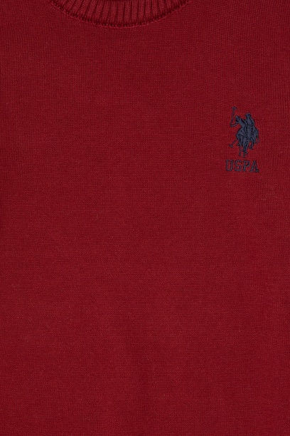 Erkek Çocuk Bordo Bisiklet Yaka Basic Kazak