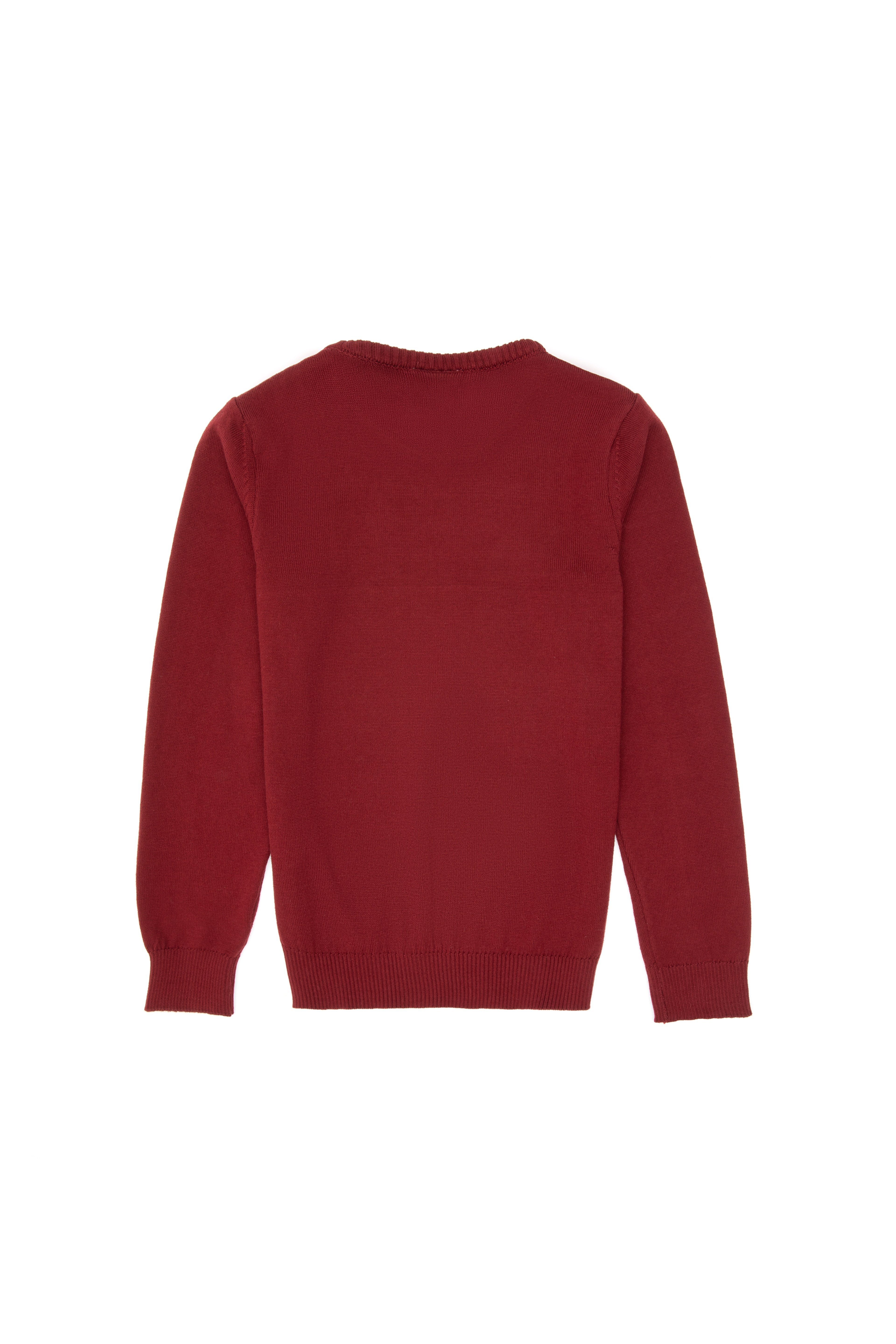 Erkek Çocuk Bordo Bisiklet Yaka Basic Kazak