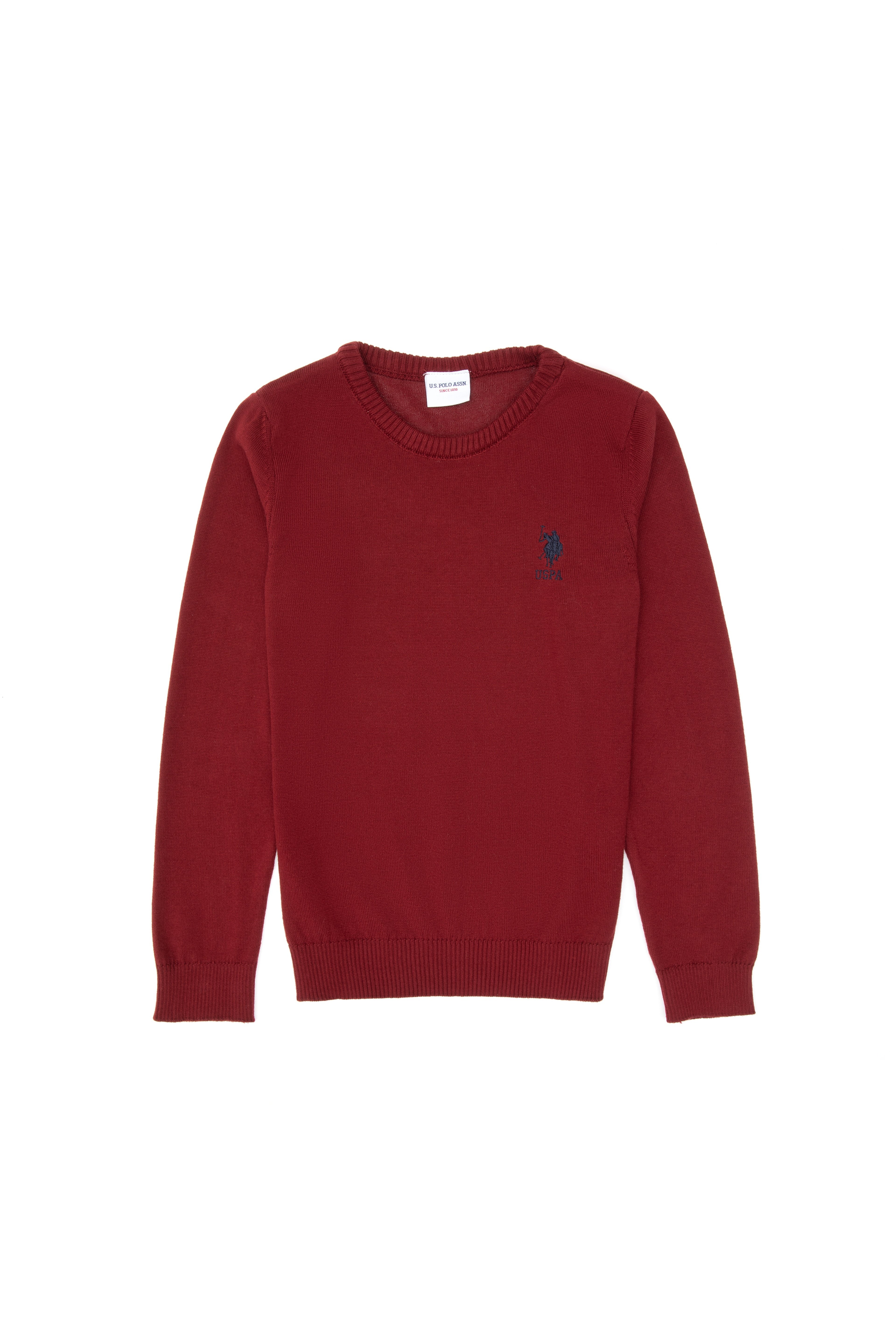 Erkek Çocuk Bordo Bisiklet Yaka Basic Kazak - Image 1