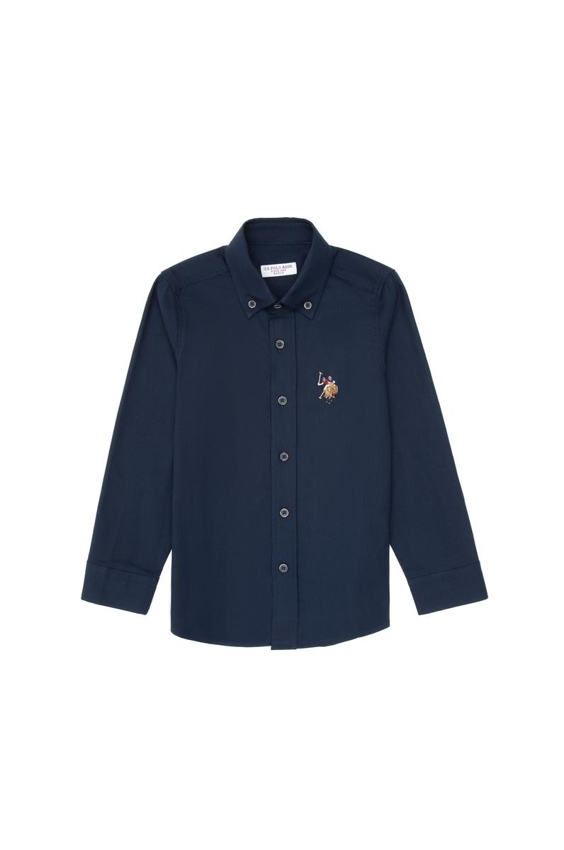 Erkek Çocuk Lacivert Uzun Kollu Basic Gömlek