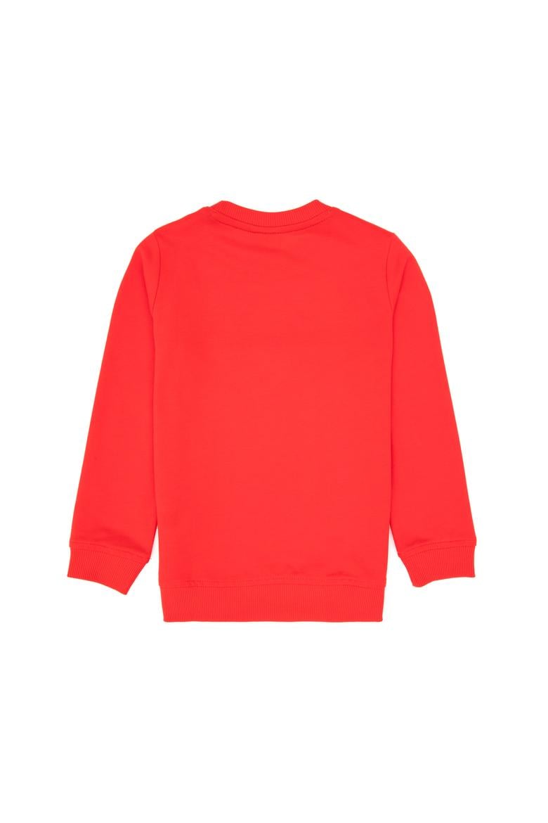 Erkek Çocuk Kırmızı Basic Bisiklet Yaka Sweatshirt - 50313994004