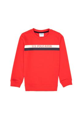 Erkek Çocuk Kırmızı Basic Bisiklet Yaka Sweatshirt - 50313994004