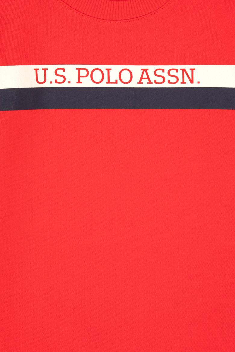 Erkek Çocuk Kırmızı Basic Bisiklet Yaka Sweatshirt - 50313994004