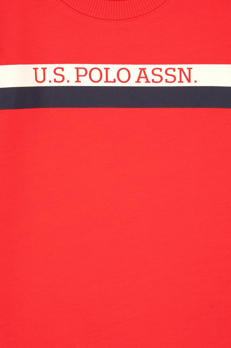 Erkek Çocuk Kırmızı Basic Bisiklet Yaka Sweatshirt