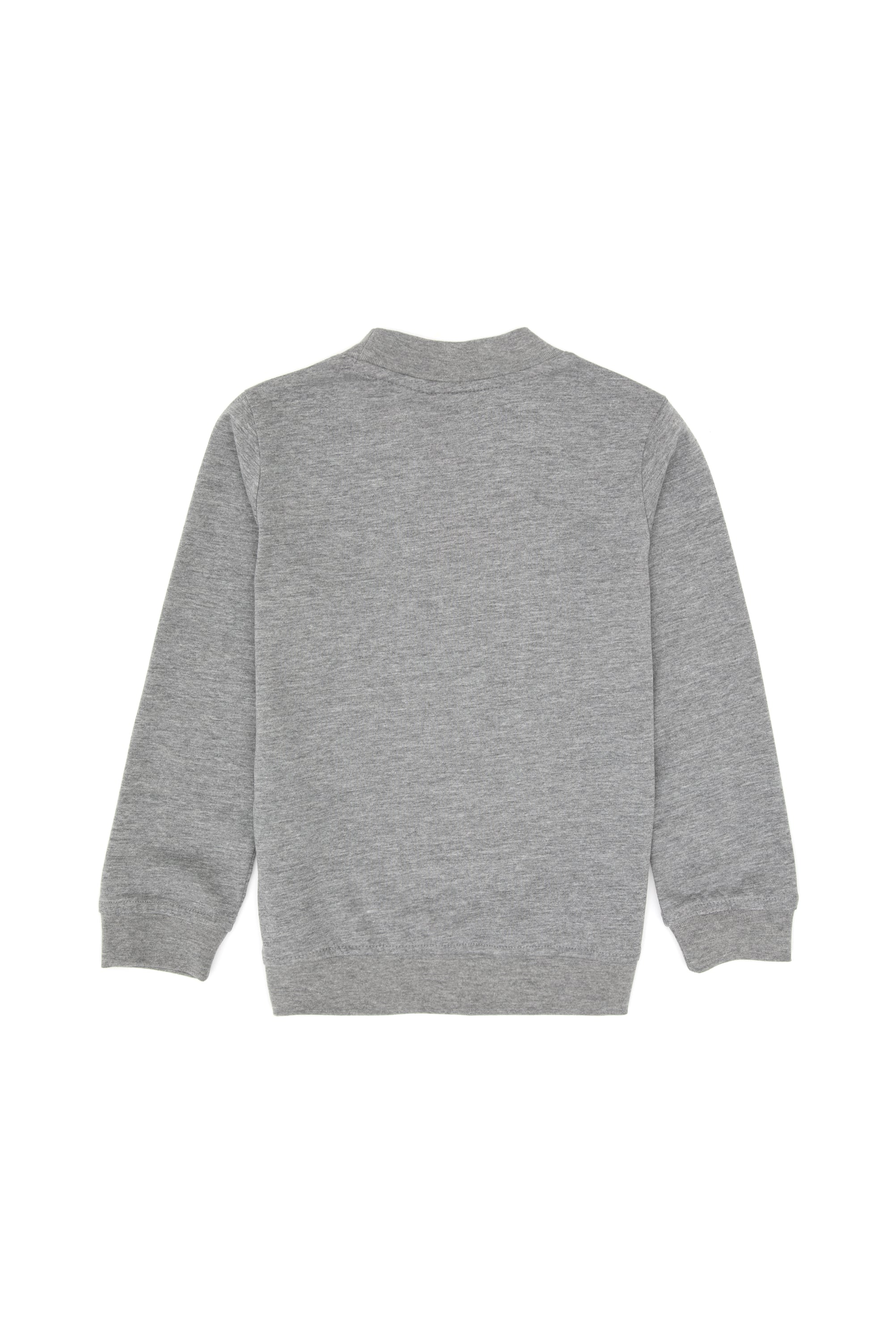 Erkek Çocuk Gri Melanj Basic Bisiklet Yaka Sweatshirt - Image 2