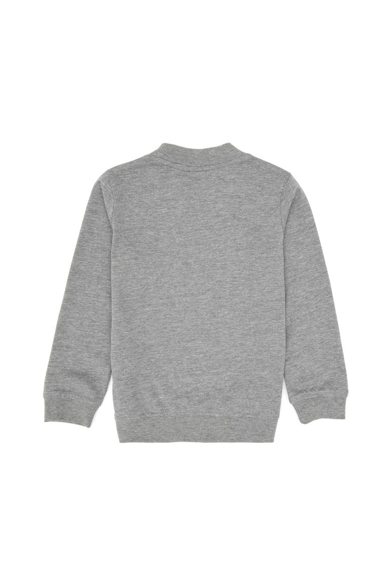 Erkek Çocuk Gri Melanj Basic Bisiklet Yaka Sweatshirt - 50314971028
