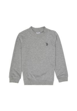 Erkek Çocuk Gri Melanj Basic Bisiklet Yaka Sweatshirt - 50314971028
