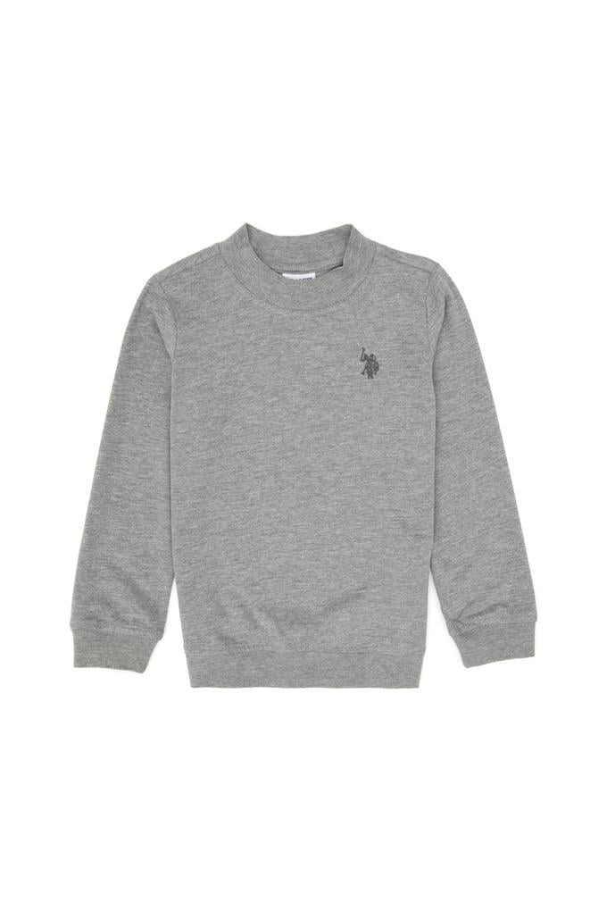 Erkek Çocuk Gri Melanj Basic Bisiklet Yaka Sweatshirt