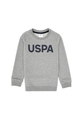 Erkek Çocuk Gri Melanj Basic Bisiklet Yaka Sweatshirt - 50307801043