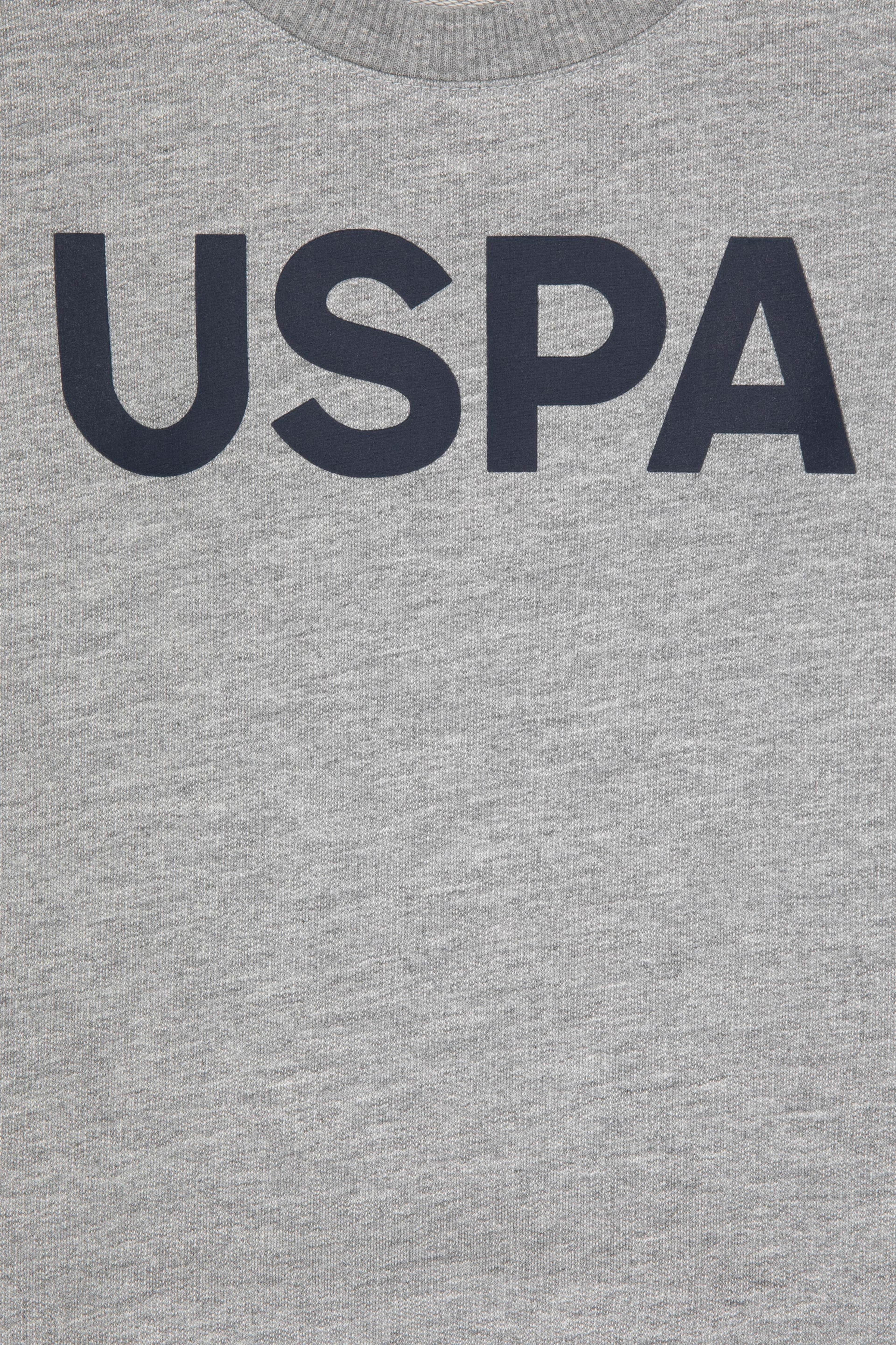 Erkek Çocuk Gri Melanj Basic Bisiklet Yaka Sweatshirt