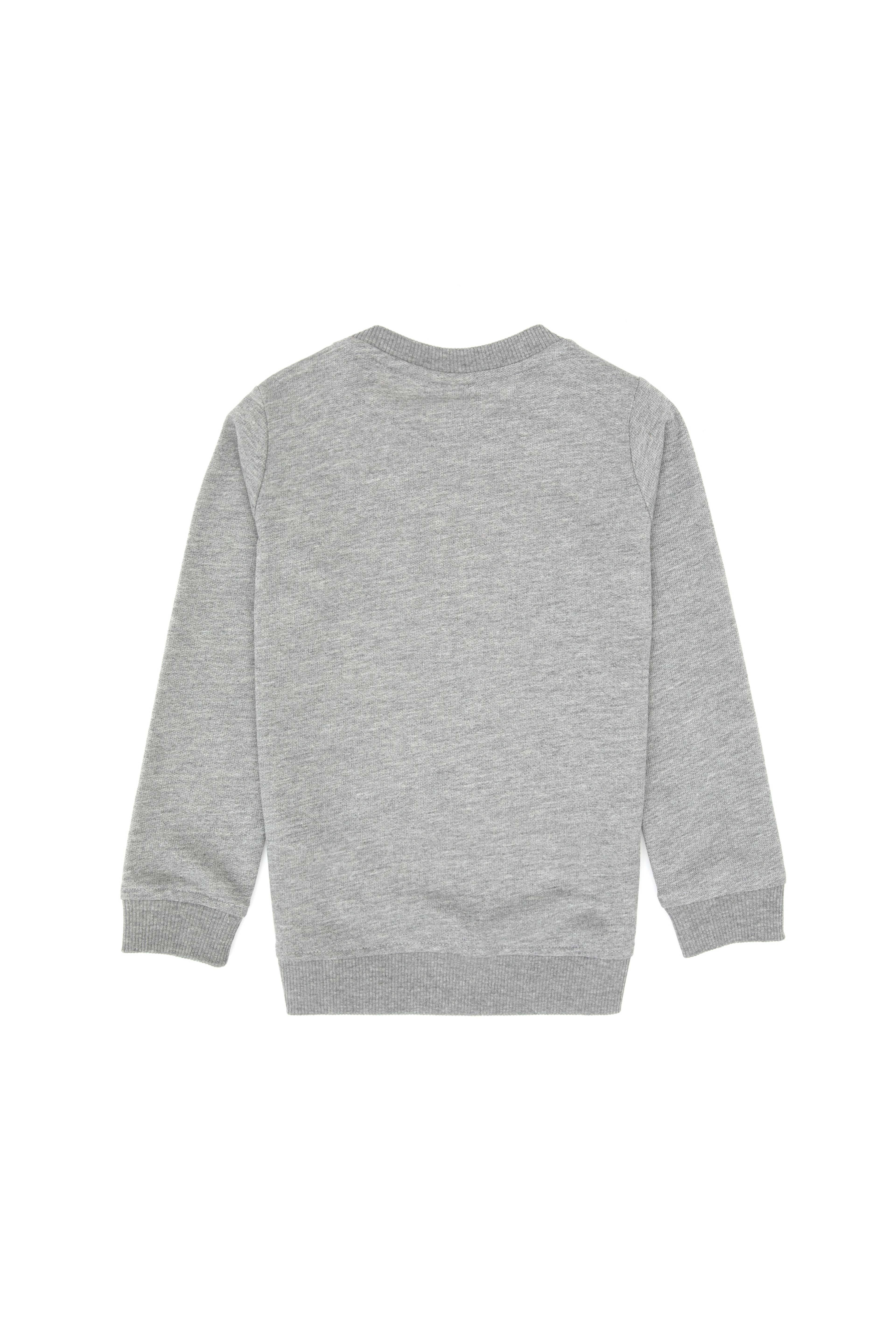 Erkek Çocuk Gri Melanj Basic Bisiklet Yaka Sweatshirt - Image 2