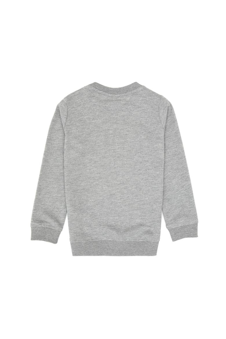 Erkek Çocuk Gri Melanj Basic Bisiklet Yaka Sweatshirt - 50307801043