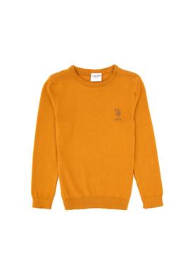 Erkek Çocuk Hardal Bisiklet Yaka Basic Kazak - 50307845034