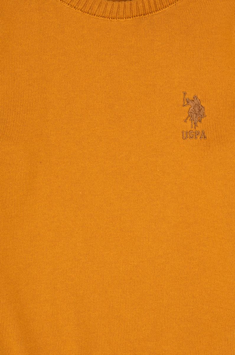 Erkek Çocuk Hardal Bisiklet Yaka Basic Kazak