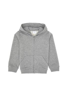 Erkek Çocuk Gri Melanj Basic Kapüşonlu Sweatshirt - 50308439028