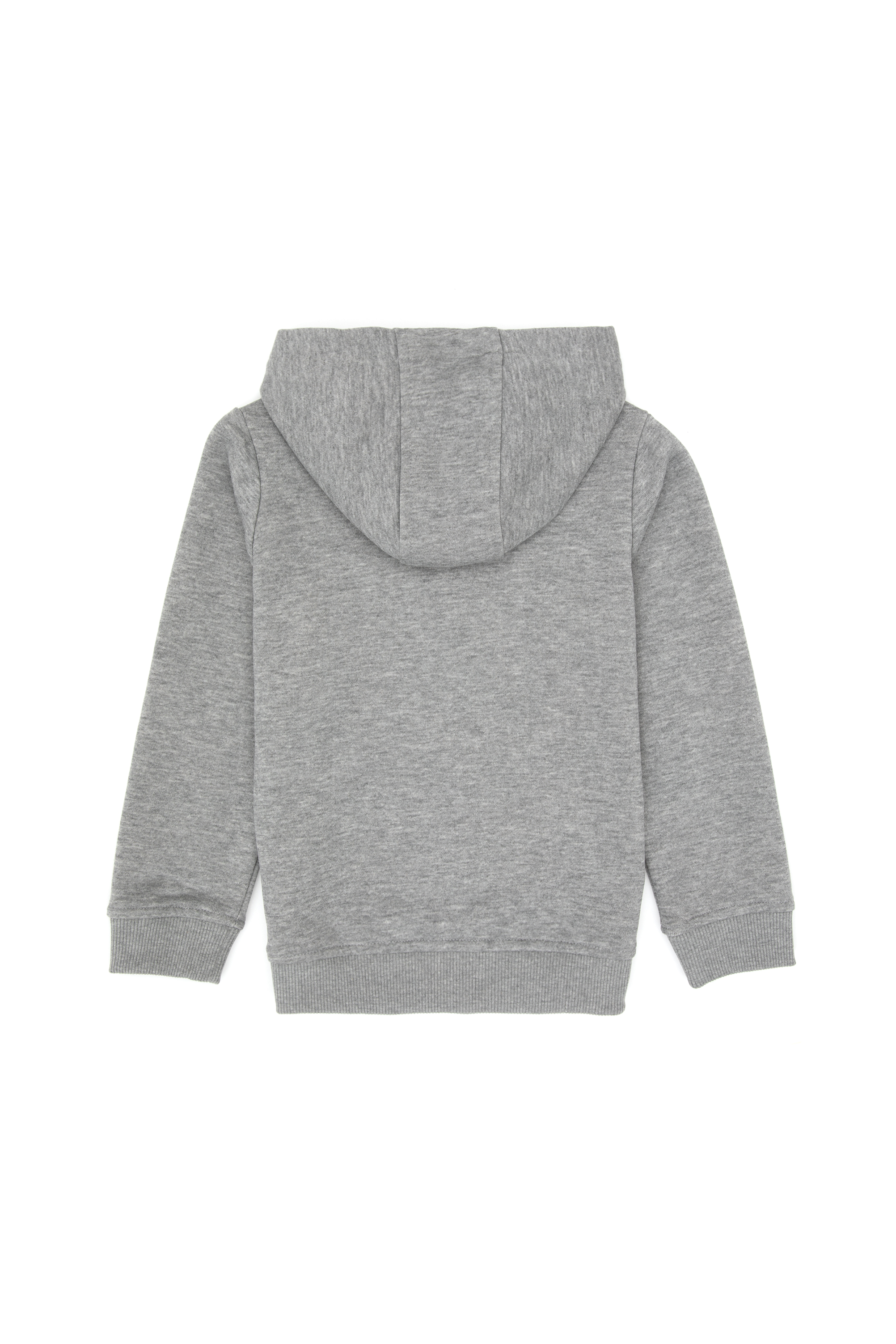 Erkek Çocuk Gri Melanj Basic Kapüşonlu Sweatshirt - Image 2