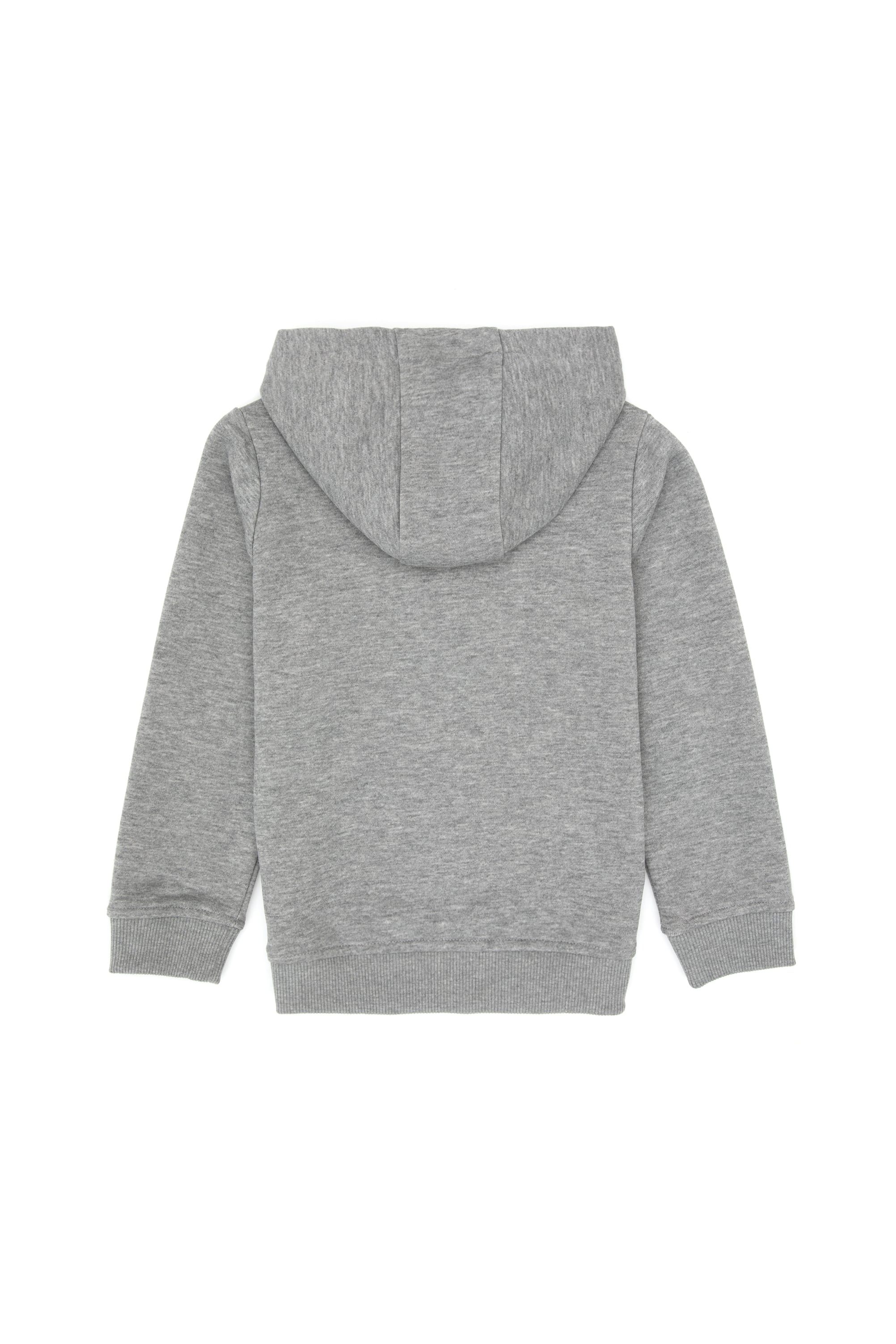 Erkek Çocuk Gri Melanj Basic Kapüşonlu Sweatshirt