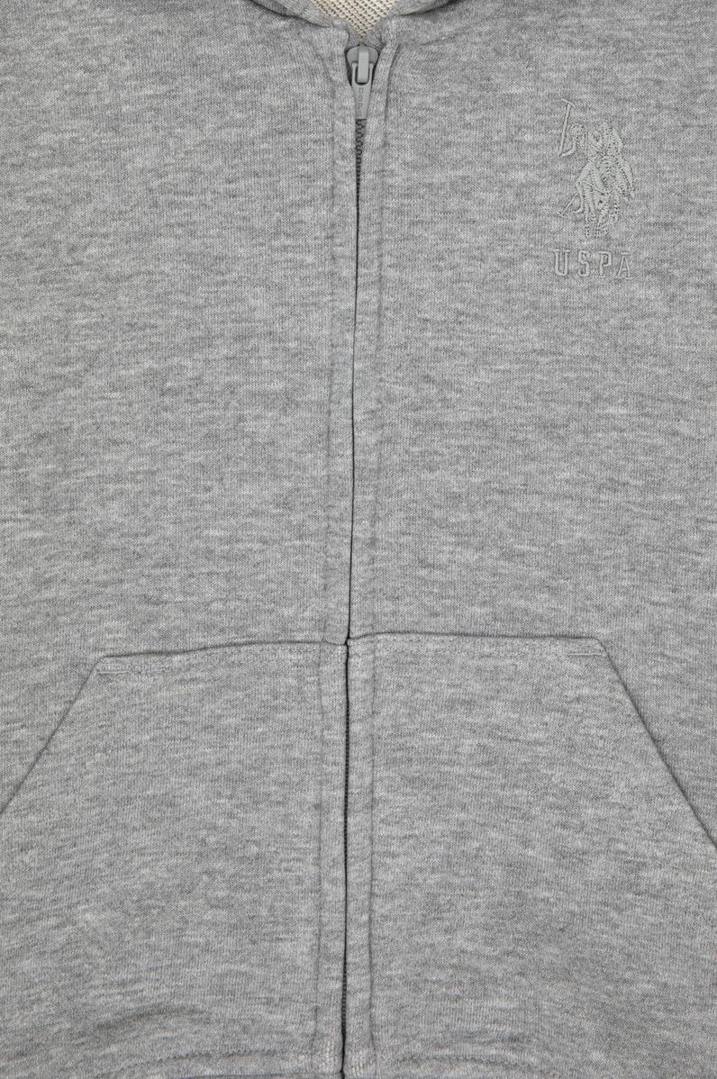 Erkek Çocuk Gri Melanj Basic Kapüşonlu Sweatshirt