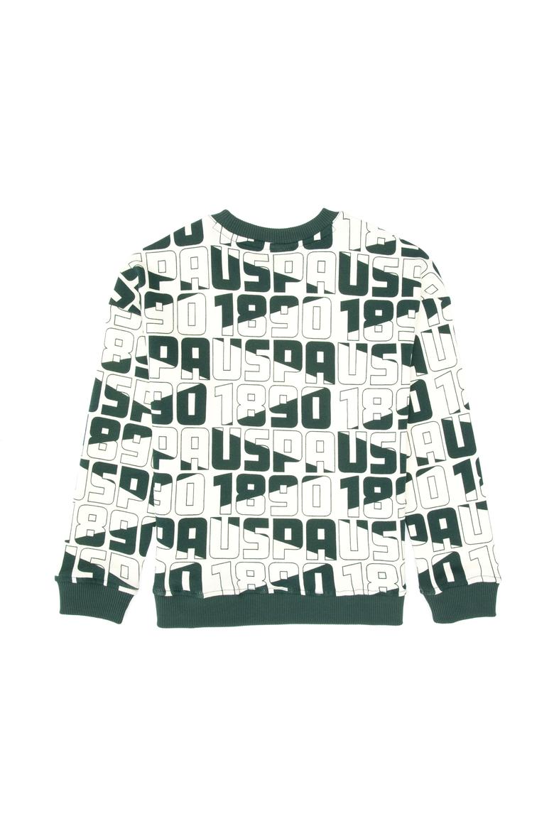 Erkek Çocuk Koyu Yeşil Bisiklet Yaka Sweatshirt - 50308571032