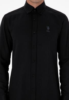 Erkek Siyah Uzun Kollu Basic Gömlek - 50307693060