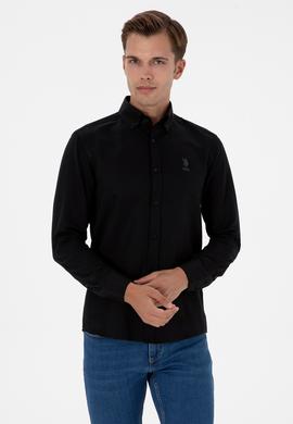 Erkek Siyah Uzun Kollu Basic Gömlek - 50307693060
