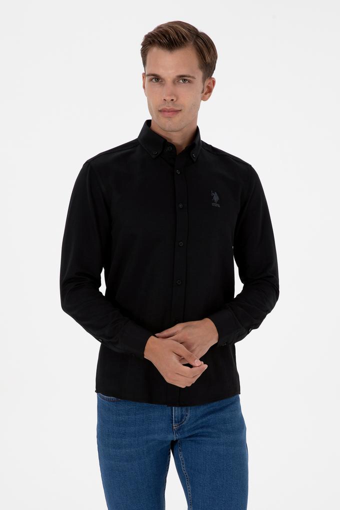 Erkek Siyah Uzun Kollu Basic Gömlek