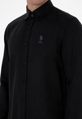 Erkek Siyah Uzun Kollu Basic Gömlek - 50307693060