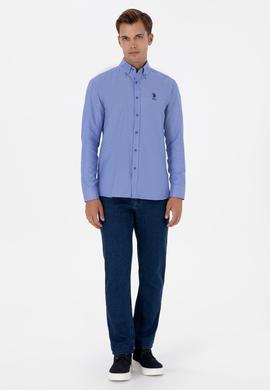 Erkek Mavi Uzun Kollu Basic Gömlek - 50307668120