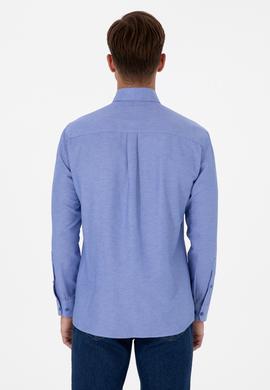 Erkek Mavi Uzun Kollu Basic Gömlek - 50307668120