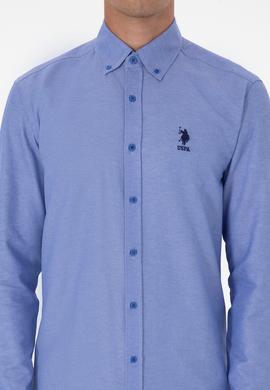 Erkek Mavi Uzun Kollu Basic Gömlek - 50307668120