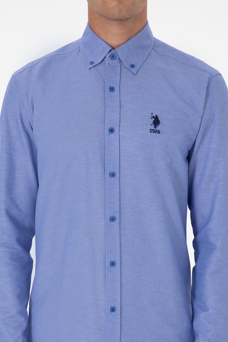 Erkek Mavi Uzun Kollu Basic Gömlek - 50307668120