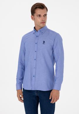 Erkek Mavi Uzun Kollu Basic Gömlek - 50307668120