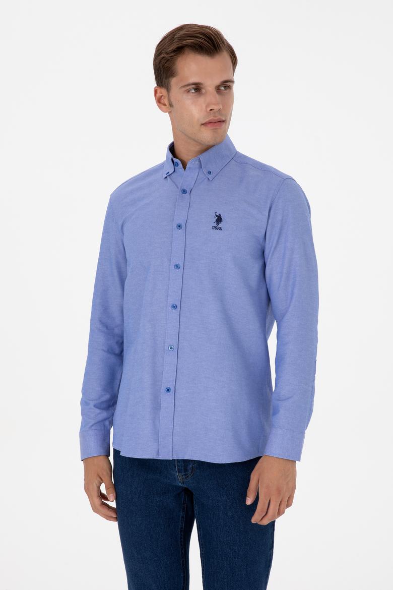 Erkek Mavi Uzun Kollu Basic Gömlek - 50307668120