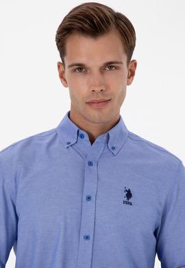 Erkek Mavi Uzun Kollu Basic Gömlek - 50307668120