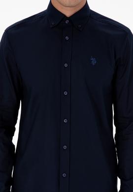 Erkek Lacivert Uzun Kollu Basic Gömlek - 50307674024