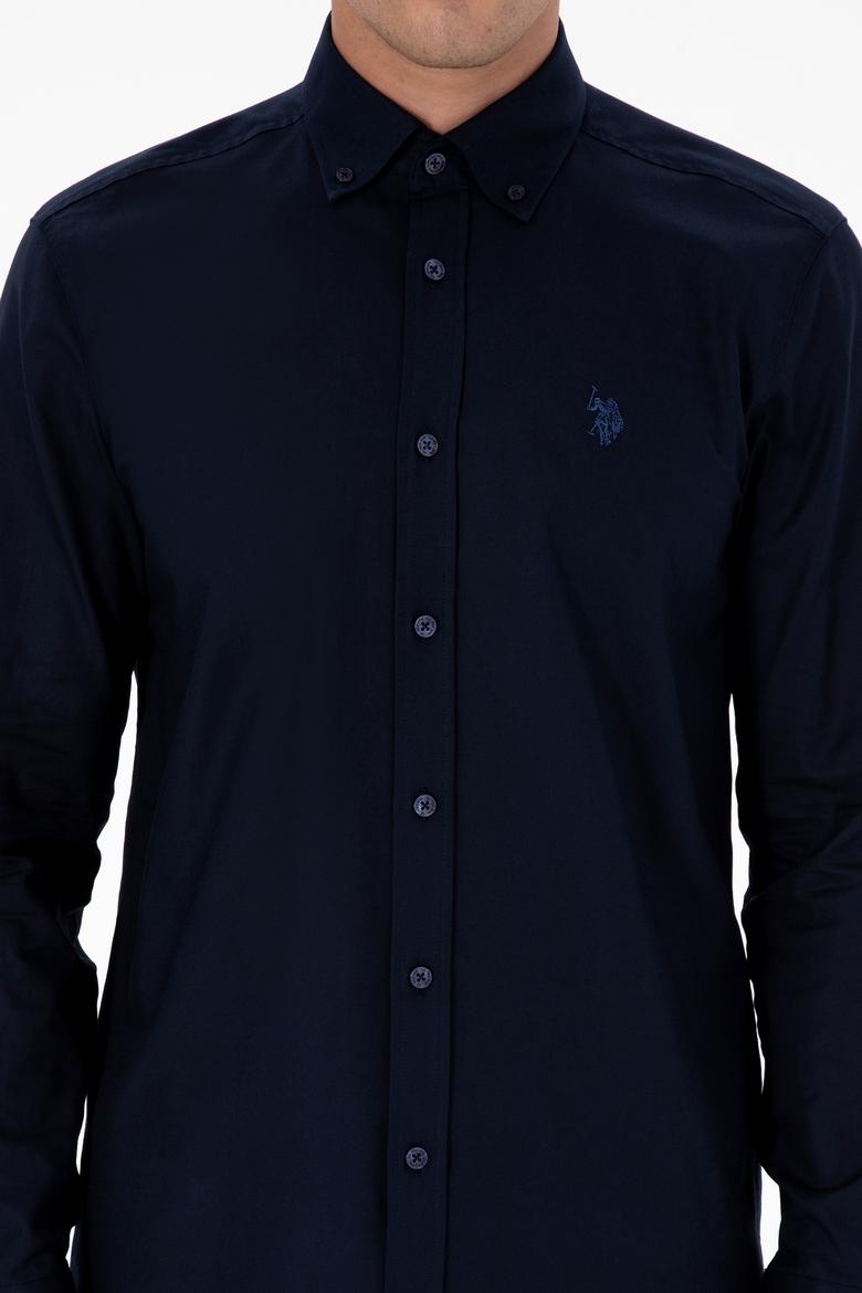 Erkek Lacivert Uzun Kollu Basic Gömlek - 50307674024