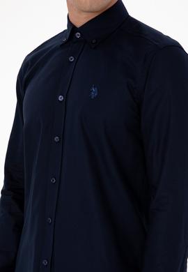 Erkek Lacivert Uzun Kollu Basic Gömlek - 50307674024